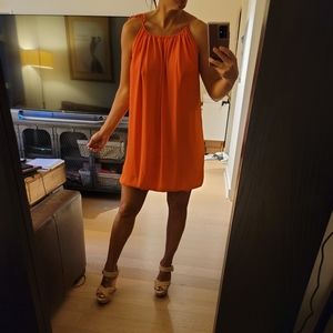 BCBG orange bubble hem dress great for spring/summer